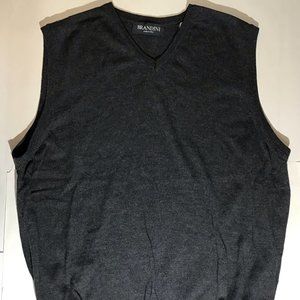 Brandini Dark Gray Wool Vest Size XL Made in Italy